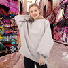 Femmes surdimensionnées surdimensionnées sur les sweat-shirts Batwing Hollow Out Back Pullover Tops d'épaule