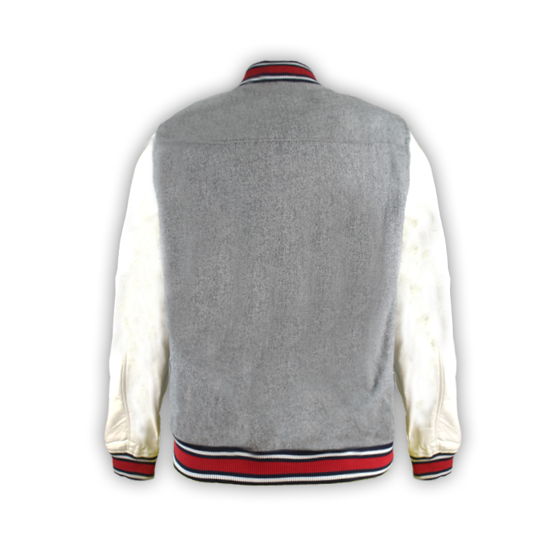 Vestes de baseball de contraste de laine pour hommes avec boutons